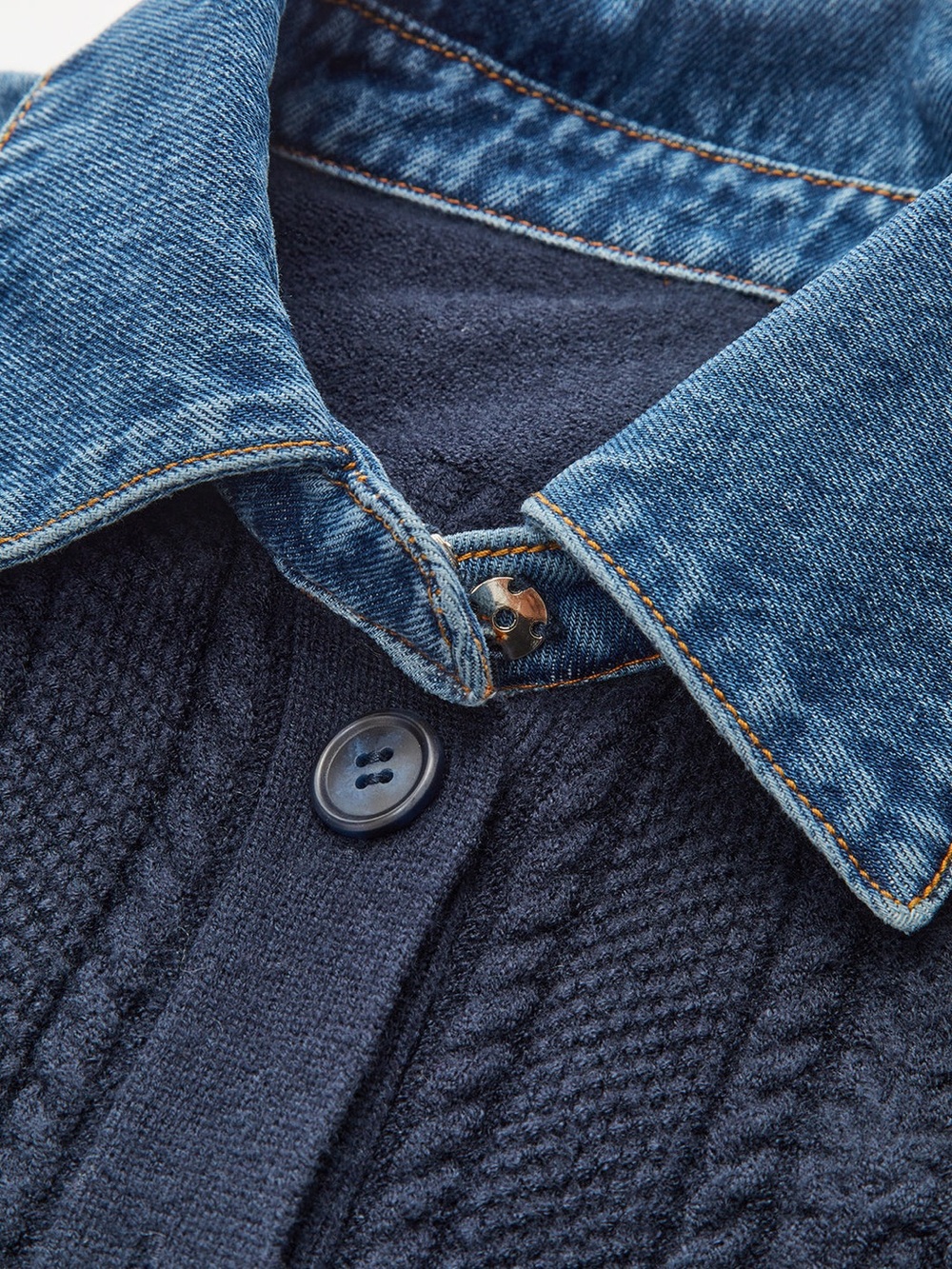 Pilcro NWOT Knit Cardigan with Denim Blue Collar - Picture 3 of 8